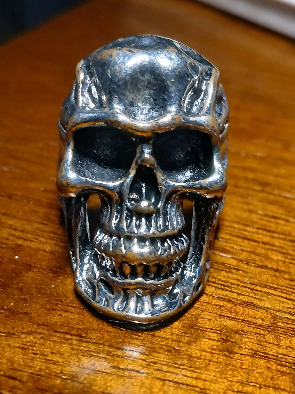 Silver Skull Statement Ring - Men's Accessory